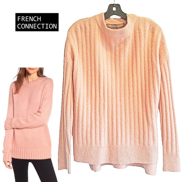 FRENCH CONNECTION NEW Scandinavian FLOSSY STAND Boucle Wool Oversized Sweater M - Picture 1 of 12